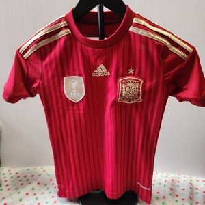 Adidas Spain FIFA 2010 World Cup World Champions Soccer Jersey Youth XS Red EUC